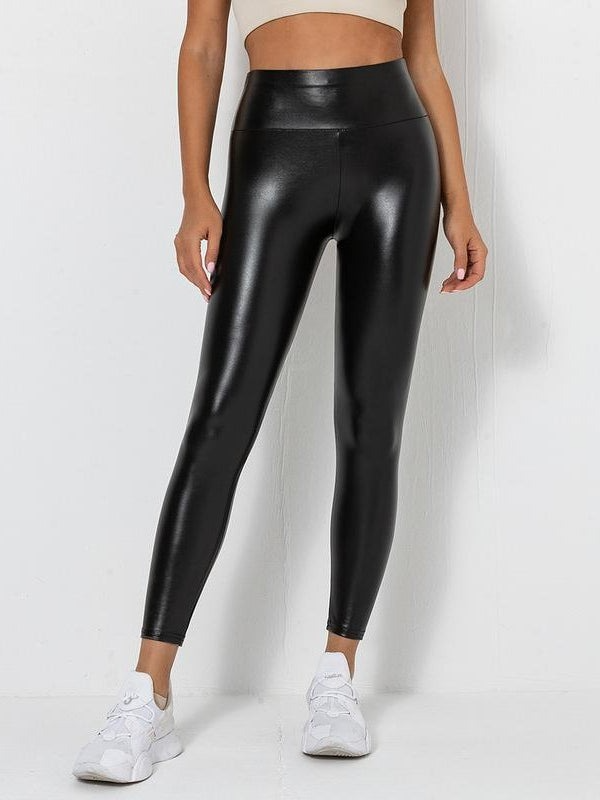 Valenzora | Soft women's scrunch bum PU high waisted leggings