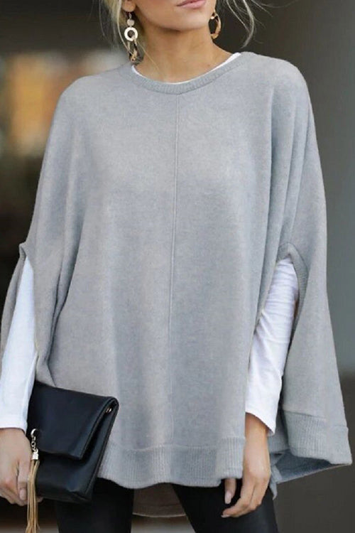 Valenzora | Rosiedress Round Neck Batwing Sleeve Cape Top
