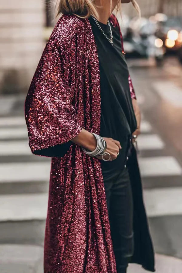 Valenzora | Glamouröser Pailletten-Cardigan
