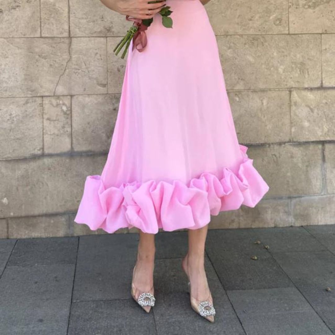 Valenzora | Ruffled bustier midi dress