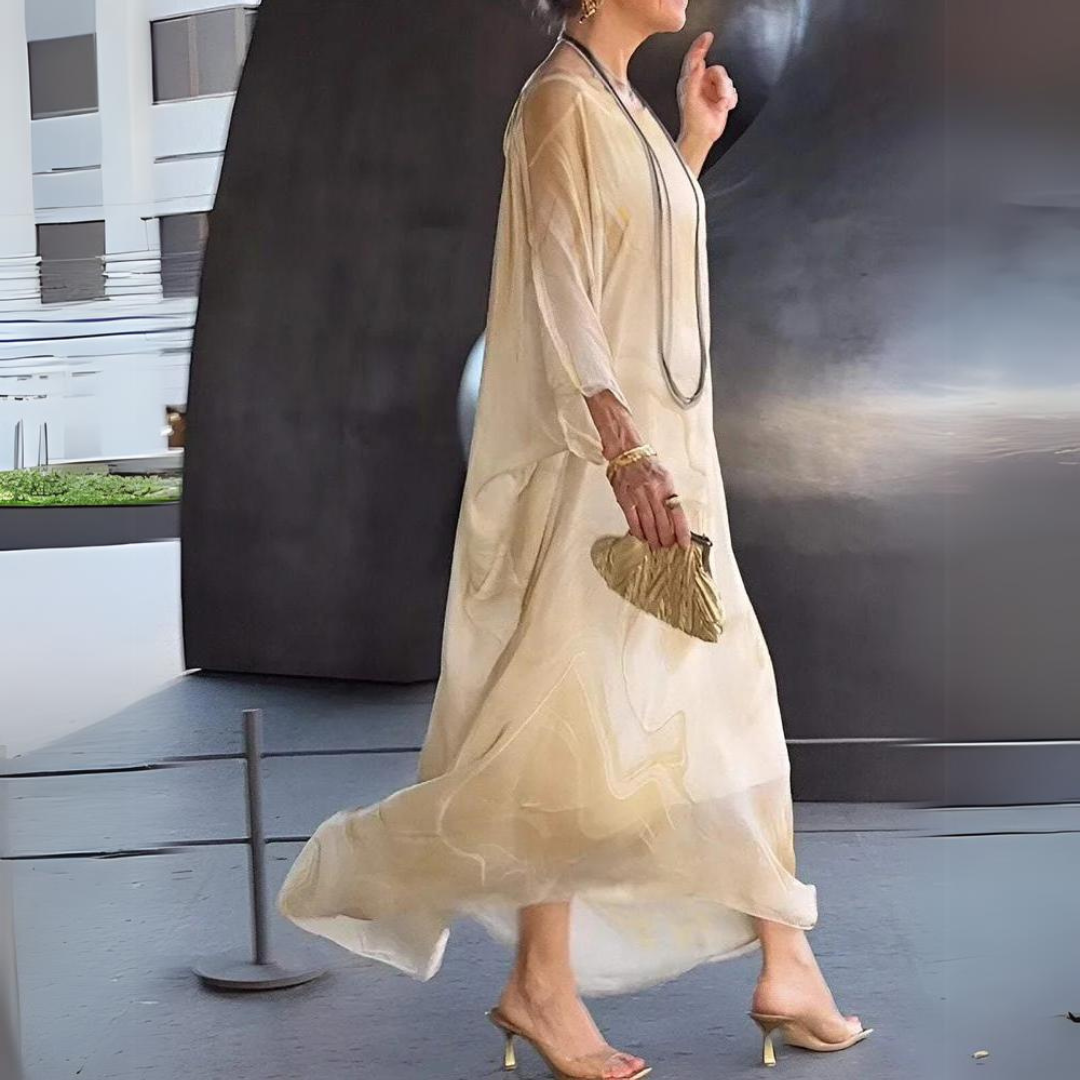 Valenzora | Slimming silk chiffon elegant dress