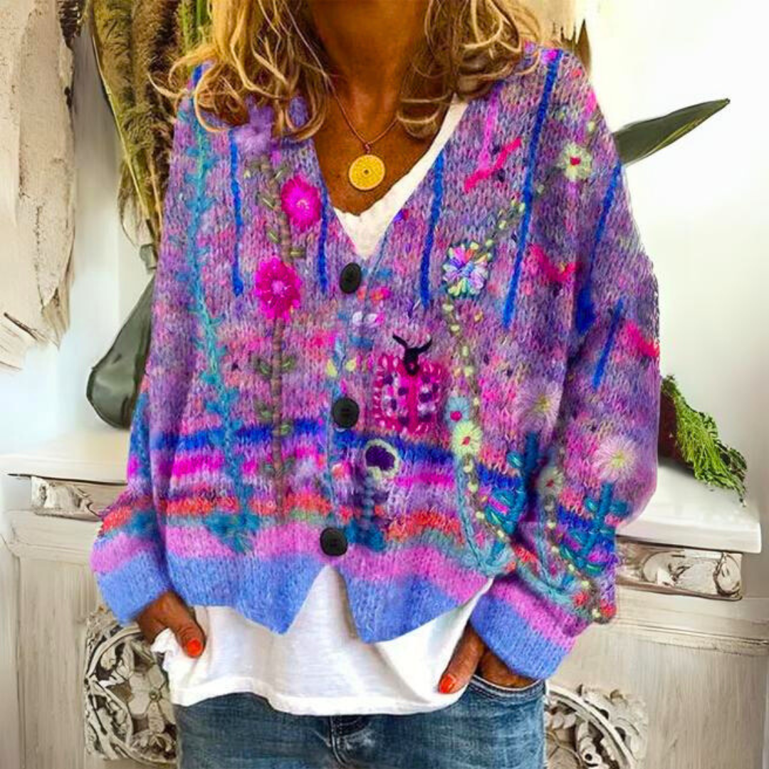 Valenzora | Luxuriöser bedruckter Cardigan