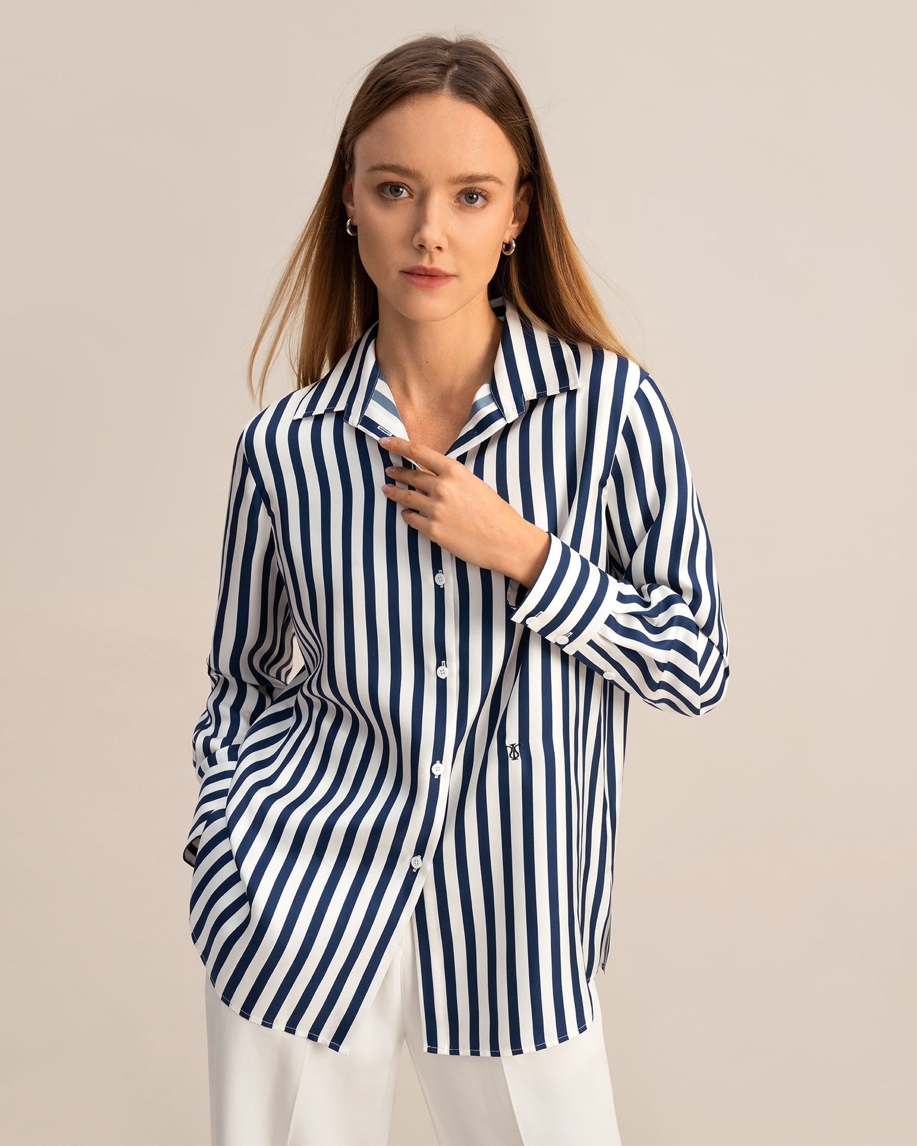 Valenzora | Striped silk shirt