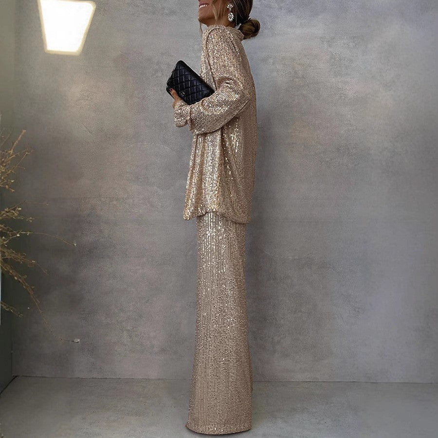 Valenzora | Trendy design - High-waisted sequin suit