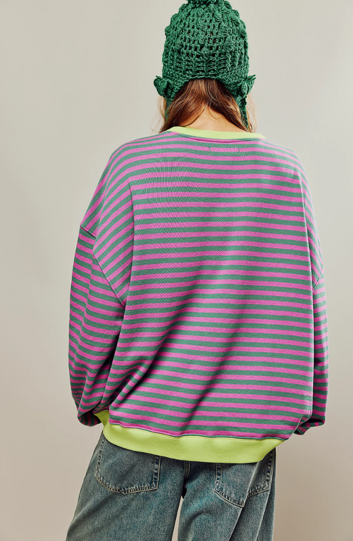 Valenzora | Casual Striped Sweatshirt with Contrasting Accents for Women