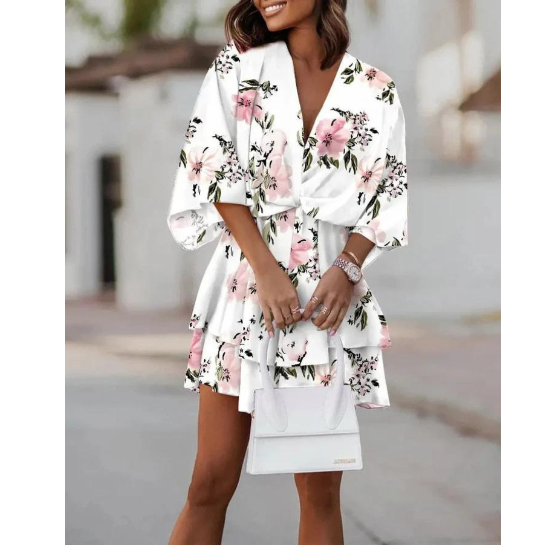 Colorful mini summer dress for women