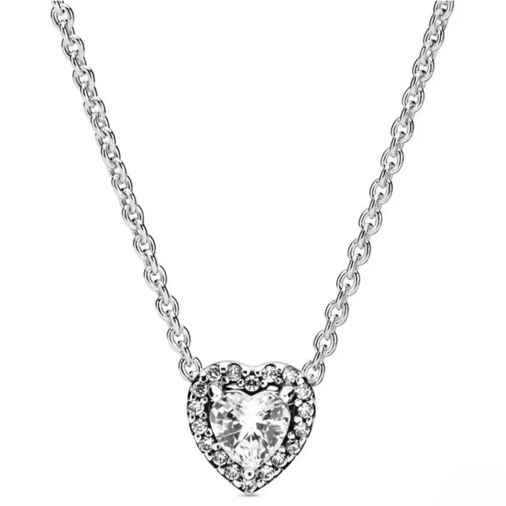 Valenzora | Sterling Silver Eye-Blinding Heart-Shaped Pendant Necklace for Women