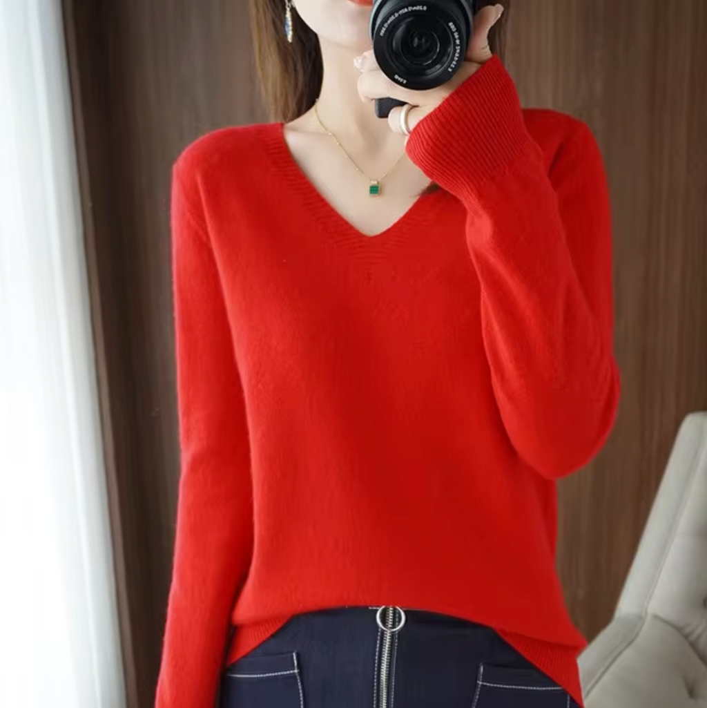 Valenzora | Strickpullover mit V-Ausschnitt