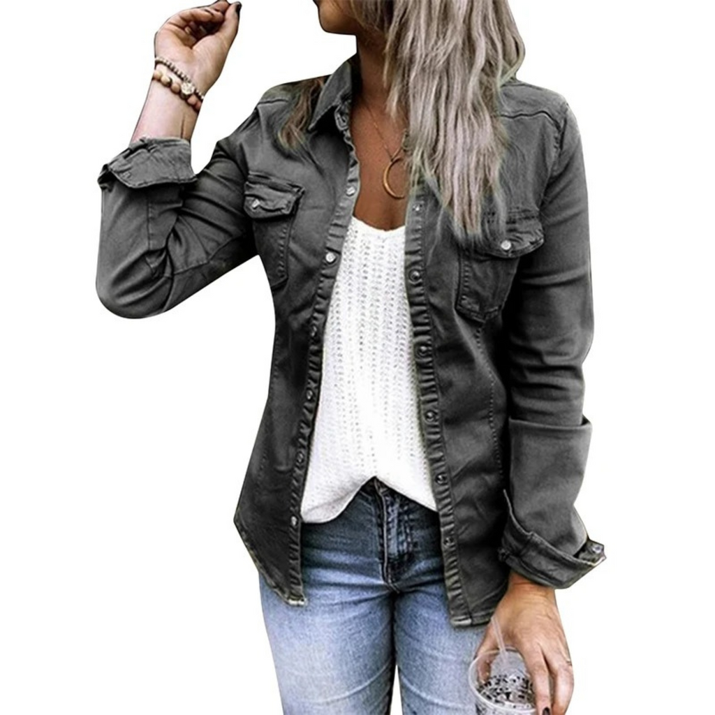 Valenzora | Women's Summer Jacket in Military Denim Style