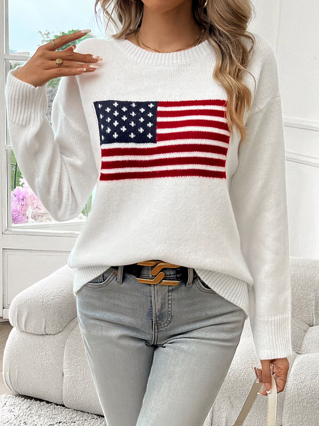Valenzora | Baumwollstrickpullover mit Rundhals