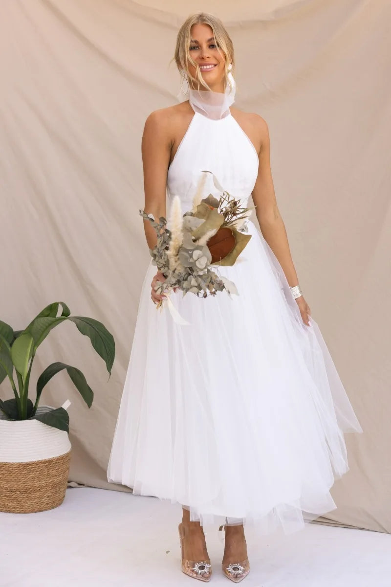 Valenzora | Midikleid aus Tüll mit Neckholder