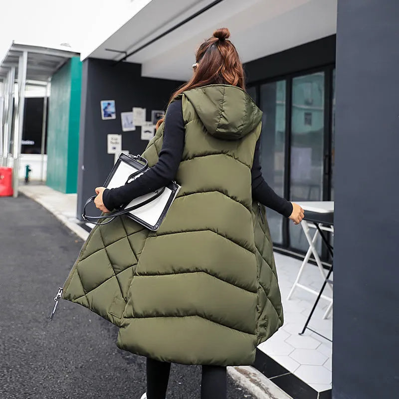 Valenzora | Elegant long quilted vest for women