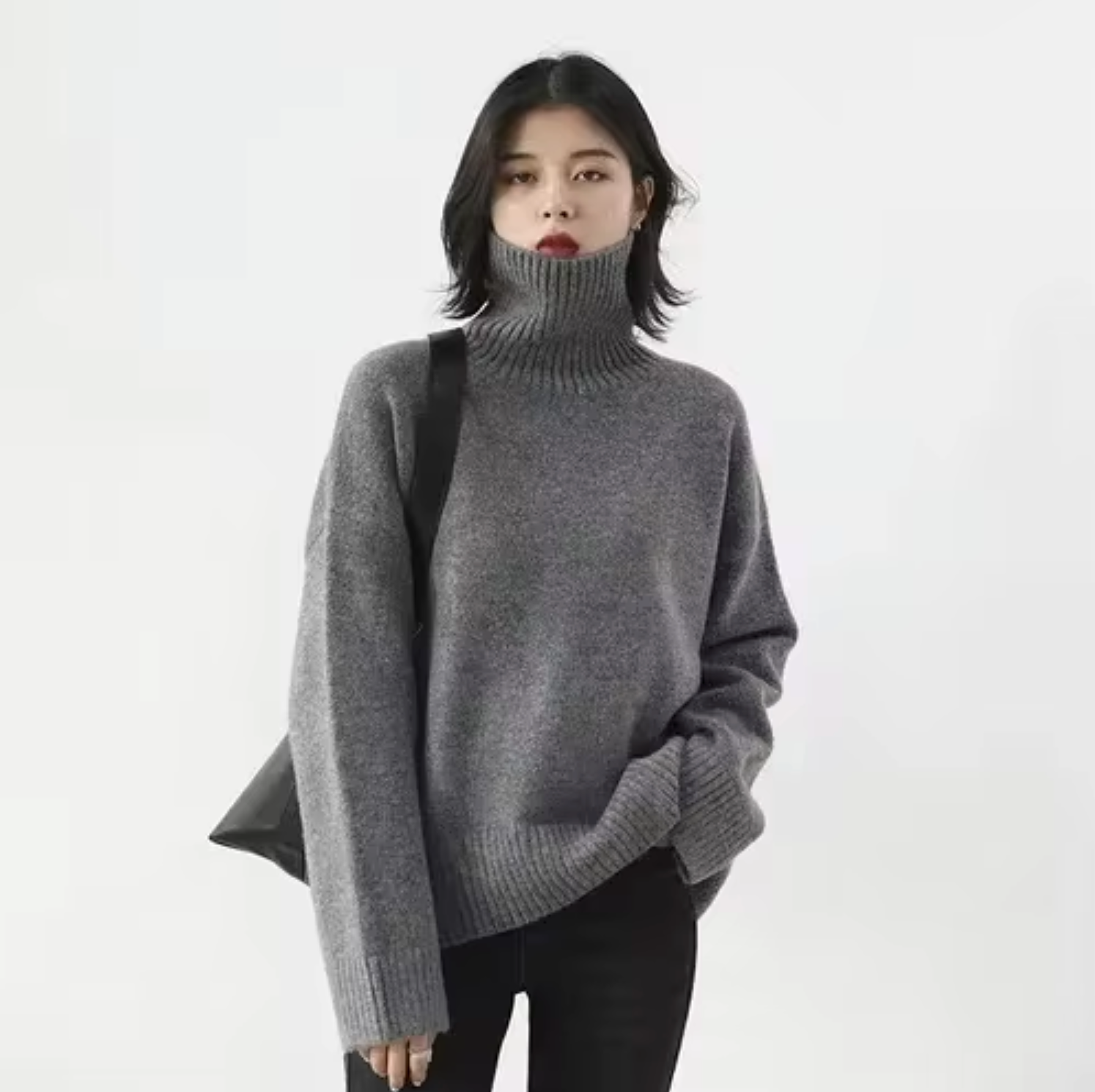 Loose turtleneck sweater