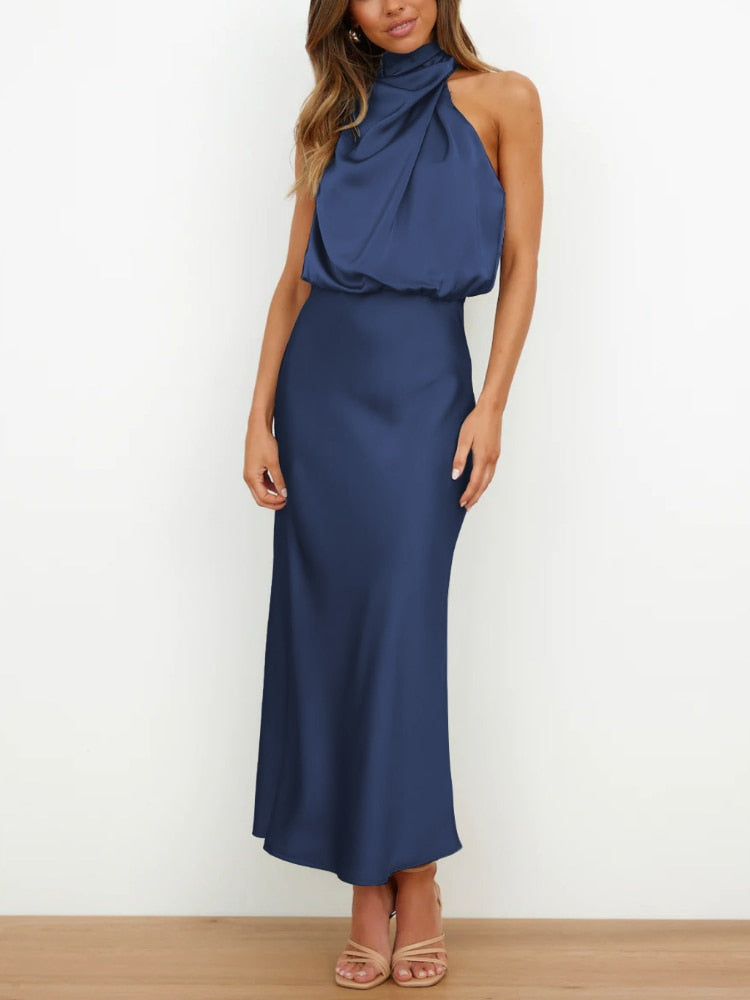 Valenzora | Silk dress with spotted design for women