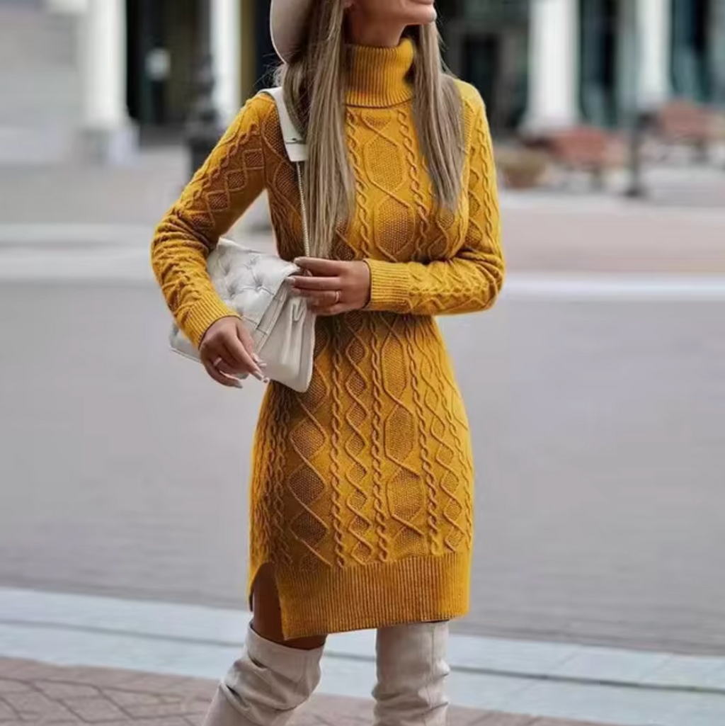 Valenzora – Knitted roll-neck sweater dress