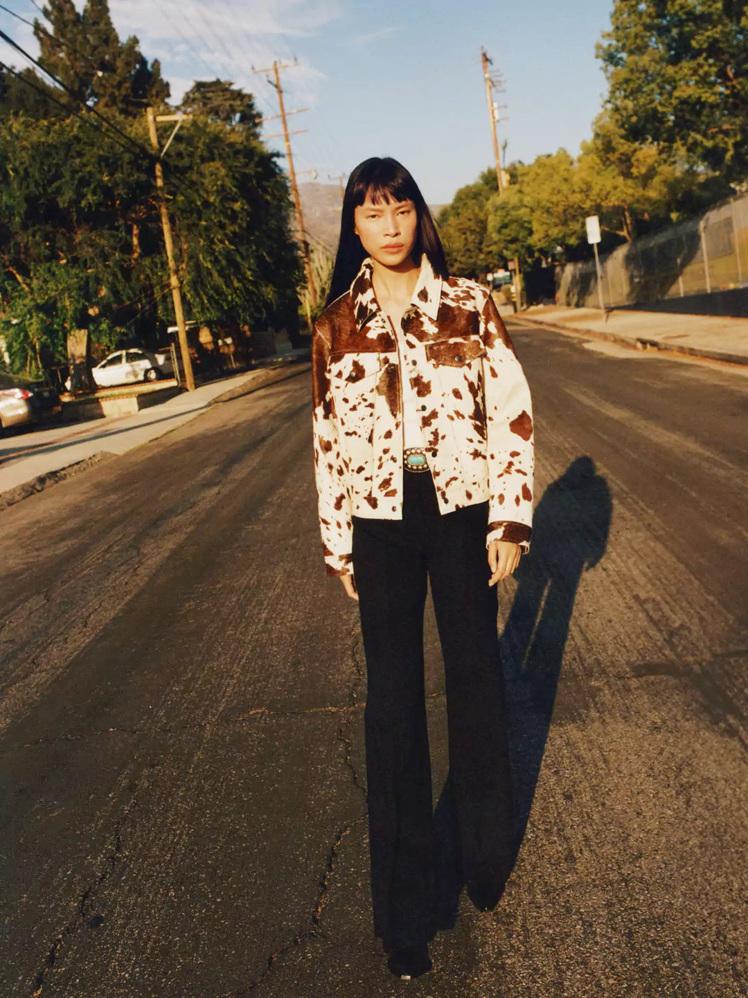 Valenzora | Patterned leather jacket