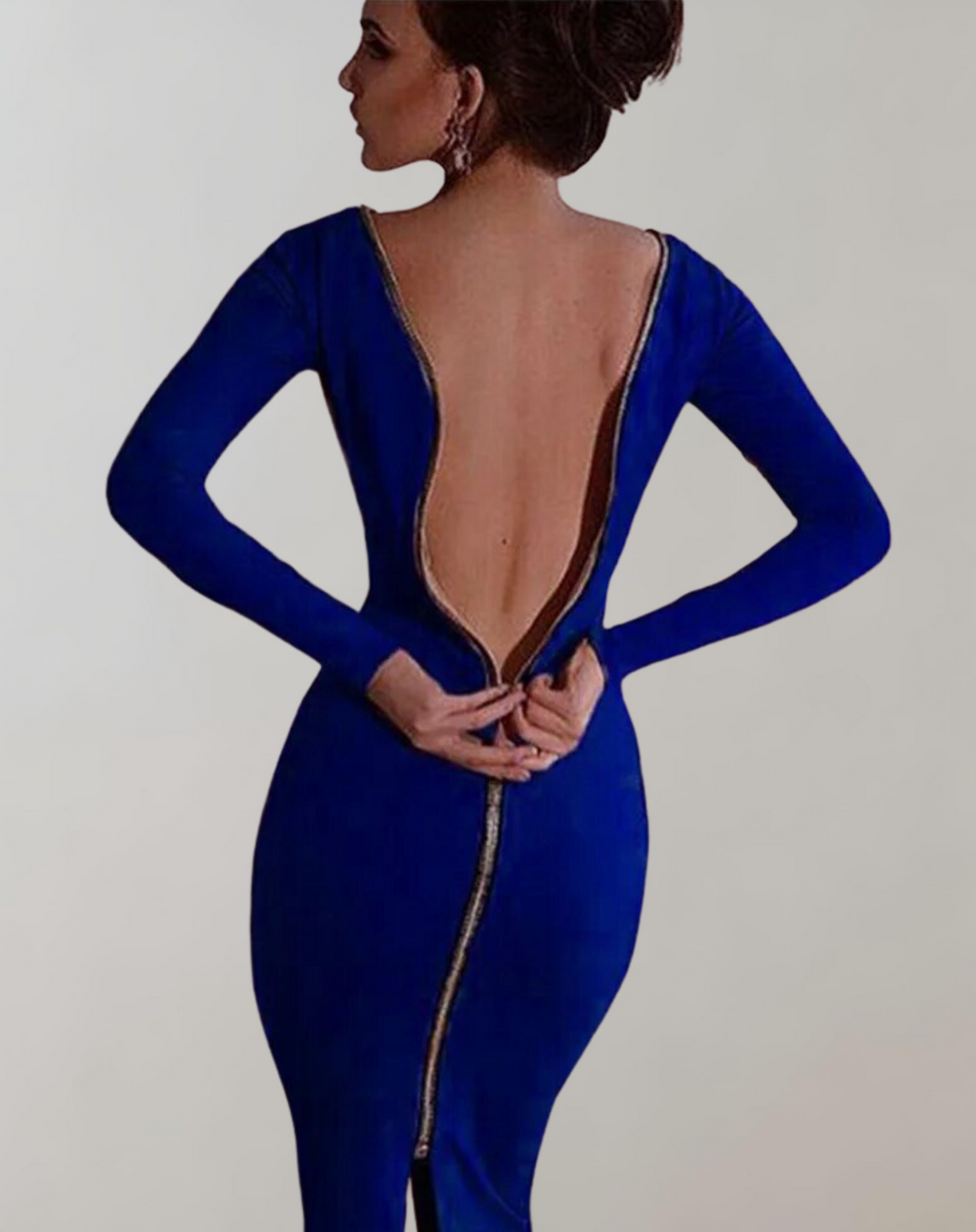 Valenzora - Long-sleeved dress with back zipper