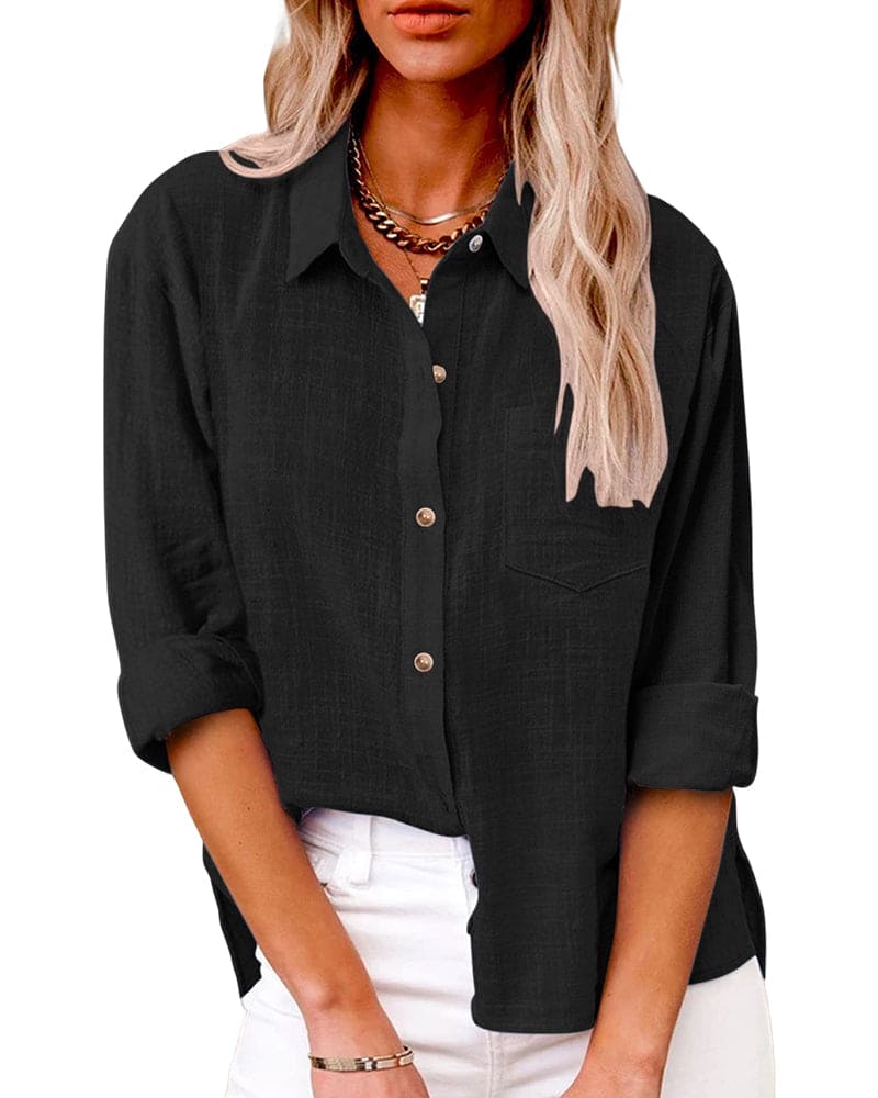 Valenzora | Long-sleeved linen shirt for women