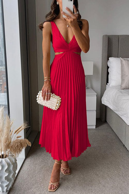 Valenzora | Women's Pleated Satin Dress