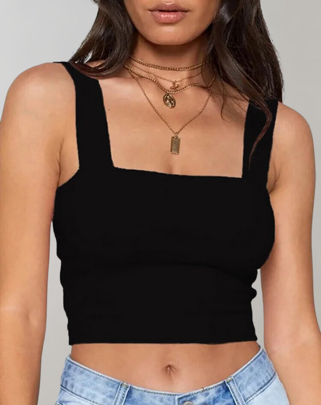 Valenzora - Women's crop top with neckline