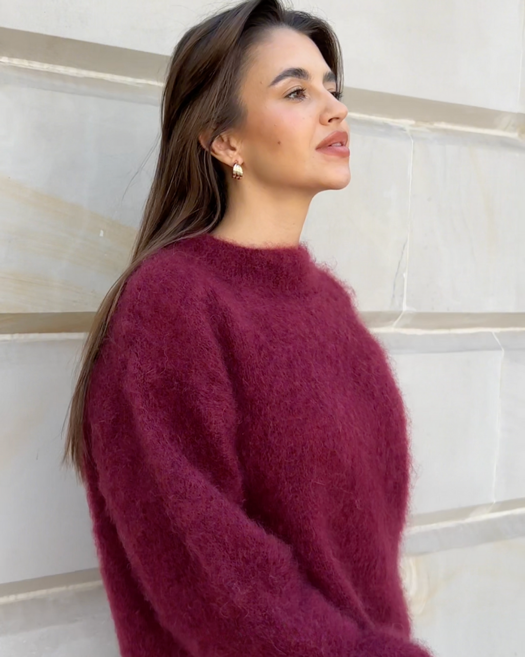 Valenzora | Pullover aus Mohair-Mischgewebe mit Rundhalsausschnitt