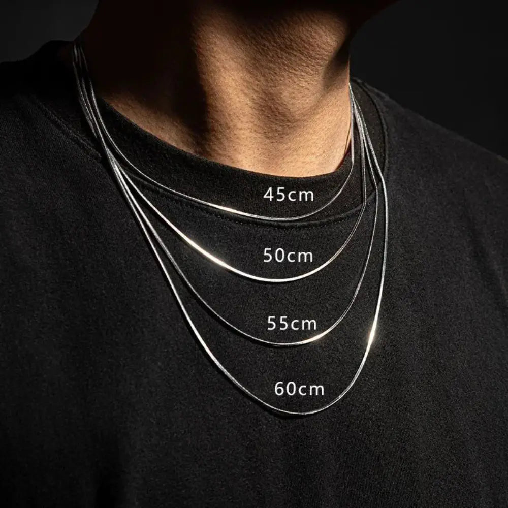 Valenzora | 2mm Snake Link Chain 925 Sterling Silver Necklace