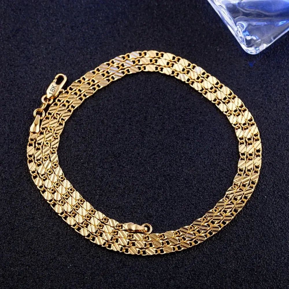 Valenzora | 18k Gold Chain 2mm 925 Sterling Silver Chain