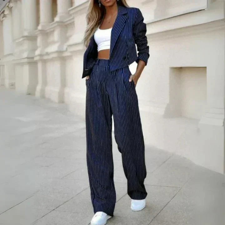 Valenzora | 2-Piece Blazer Suit and Wide-Leg Trousers for Women