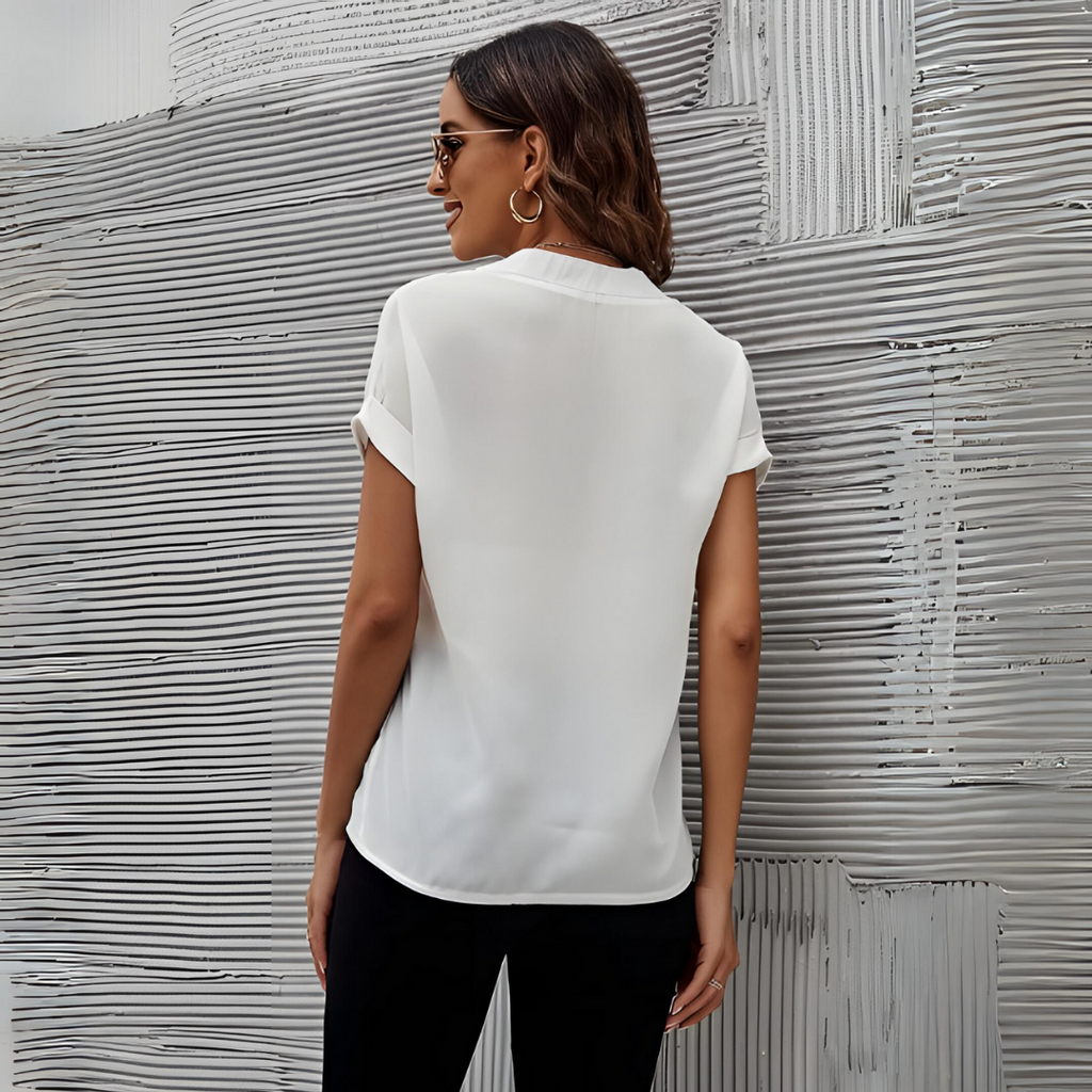 Valenzora | White blouse for women | Short sleeves