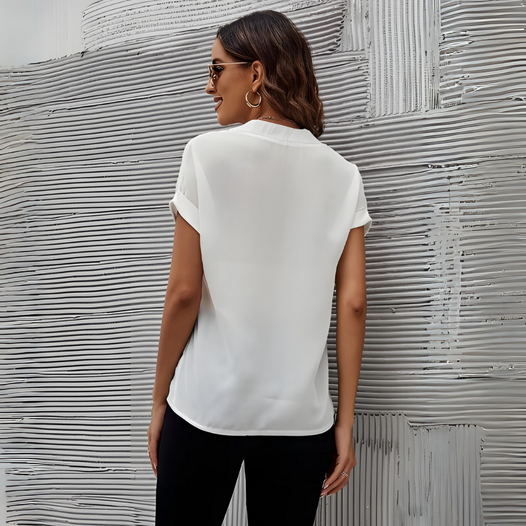Valenzora | White blouse for women | Short sleeves