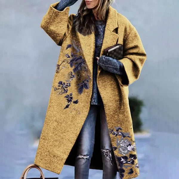 Valenzora | Elegant coat with floral pattern