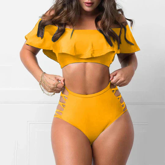 Valenzora | Off-the-shoulder bikini set with ruffles