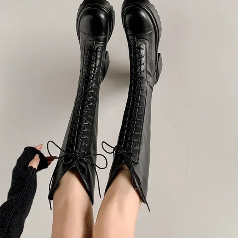Valenzora | High Boots Women's Boots with Laces and Sturdy Heel