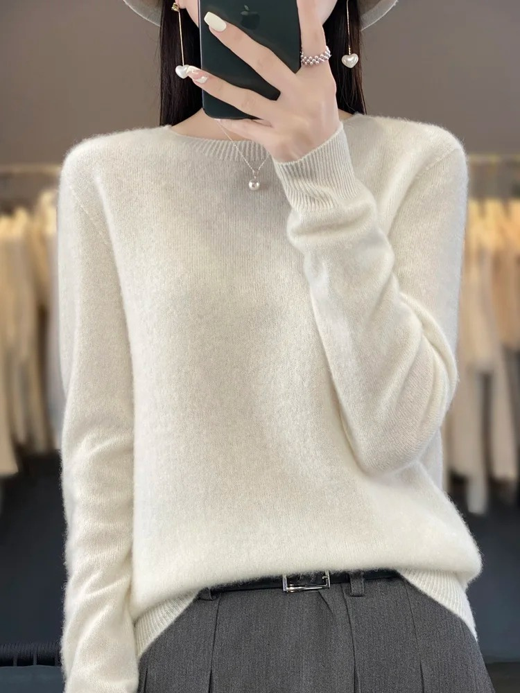 Valenzora | Damen Kaschmirpullover, Rundhals, Weicher und Eleganter Strickpullover