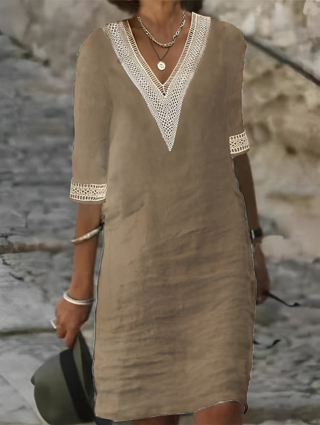 Valenzora | Chic cotton-linen dress for women