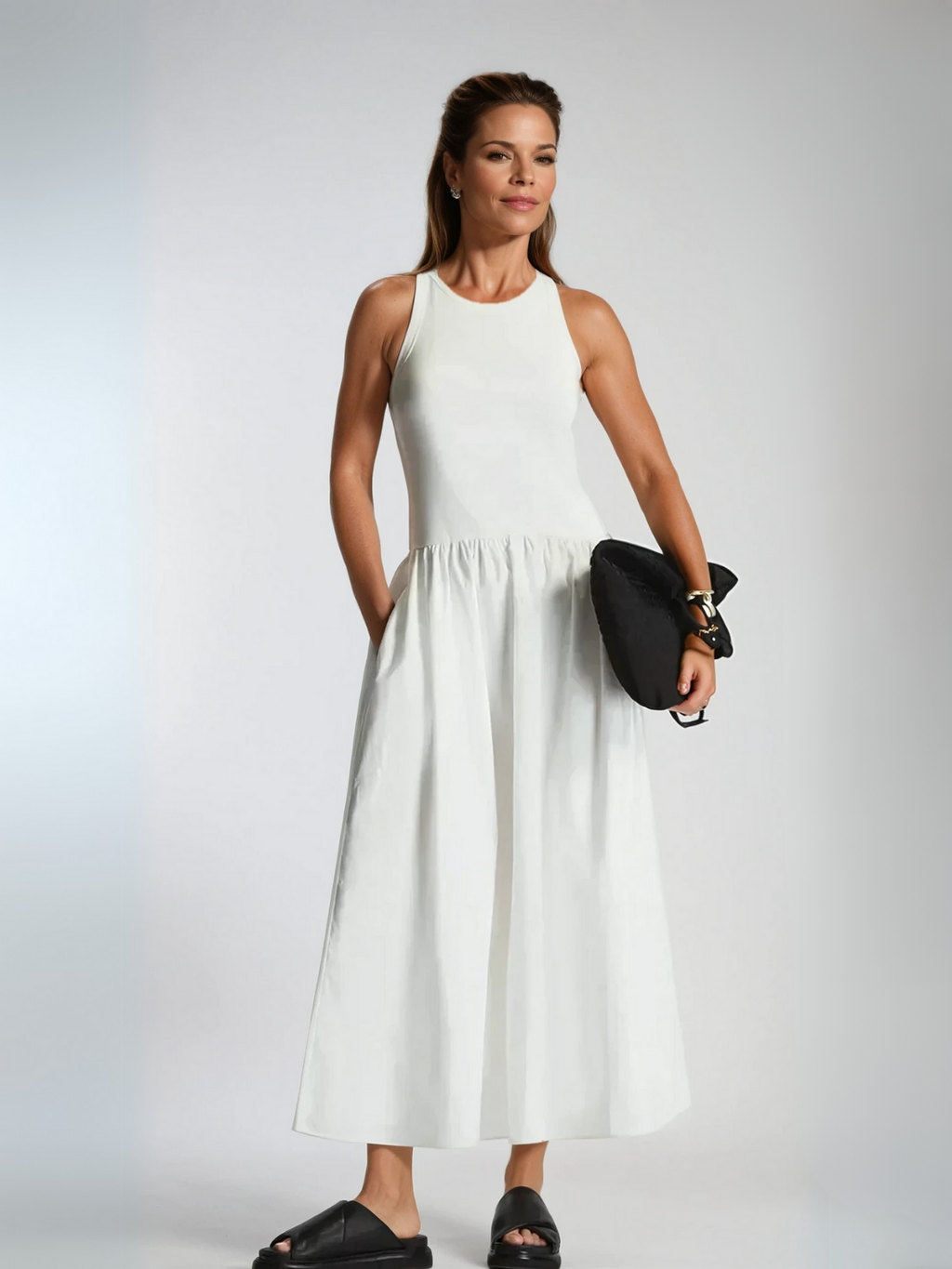 Valenzora | Neck Casual Stitching Vest Dress