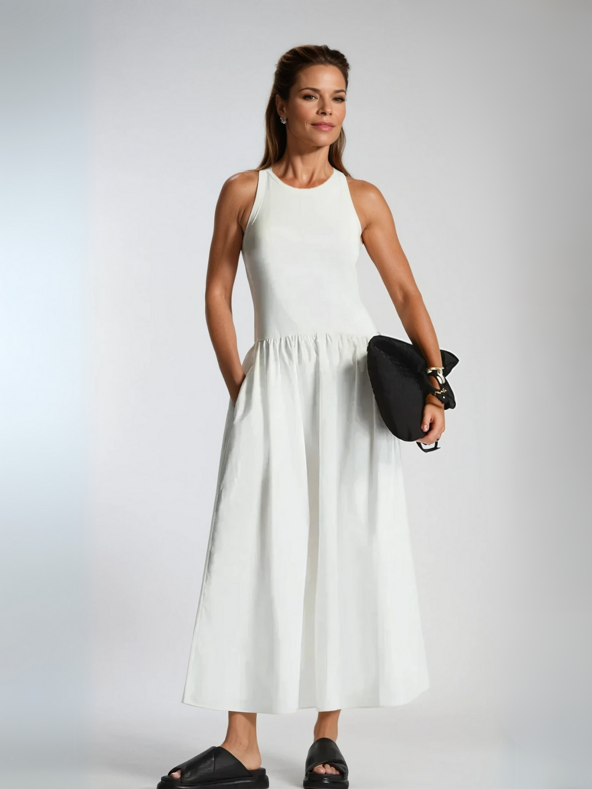Valenzora | Neck Casual Stitching Vest Dress