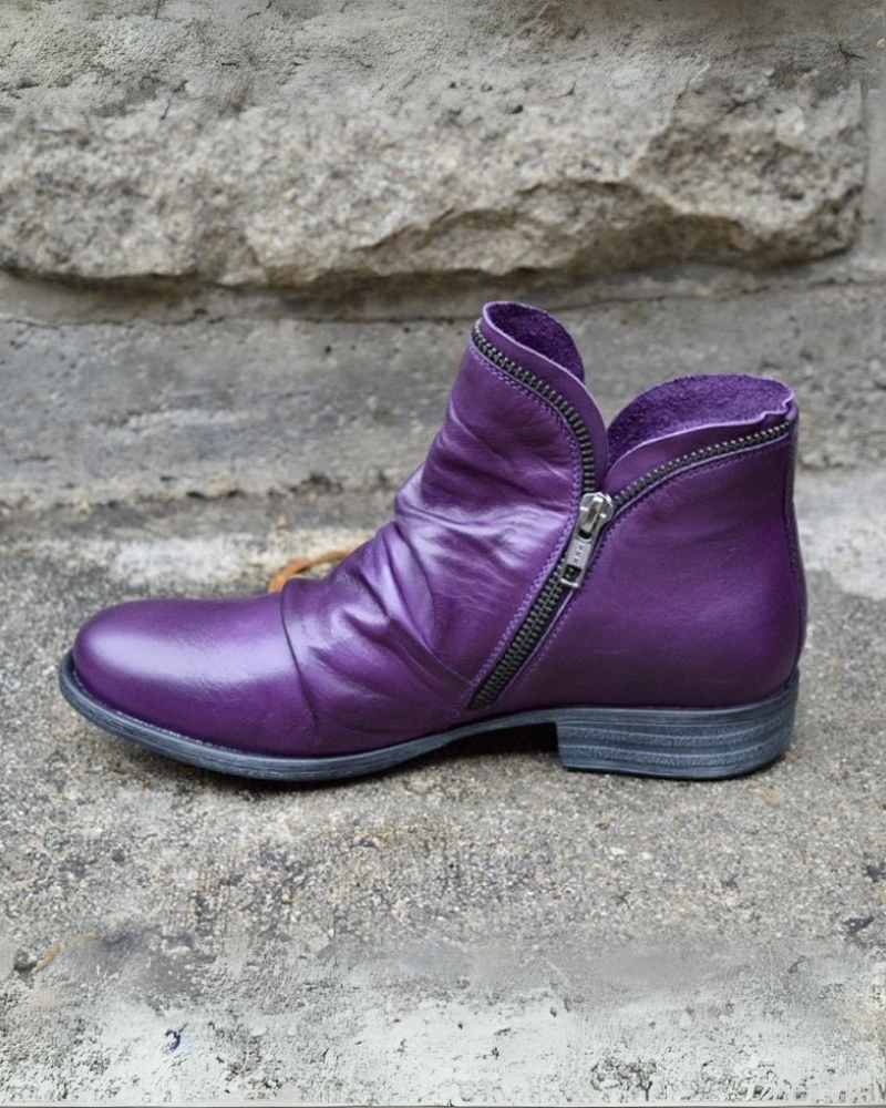 Valenzora | Leather boots with zipper