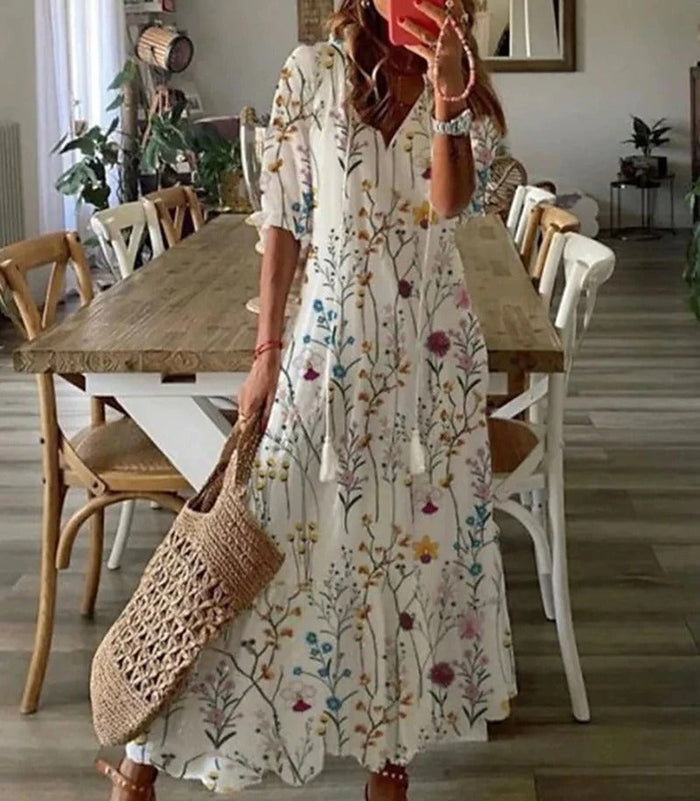 Valenzora | Summer Midi Dress with Light Design
