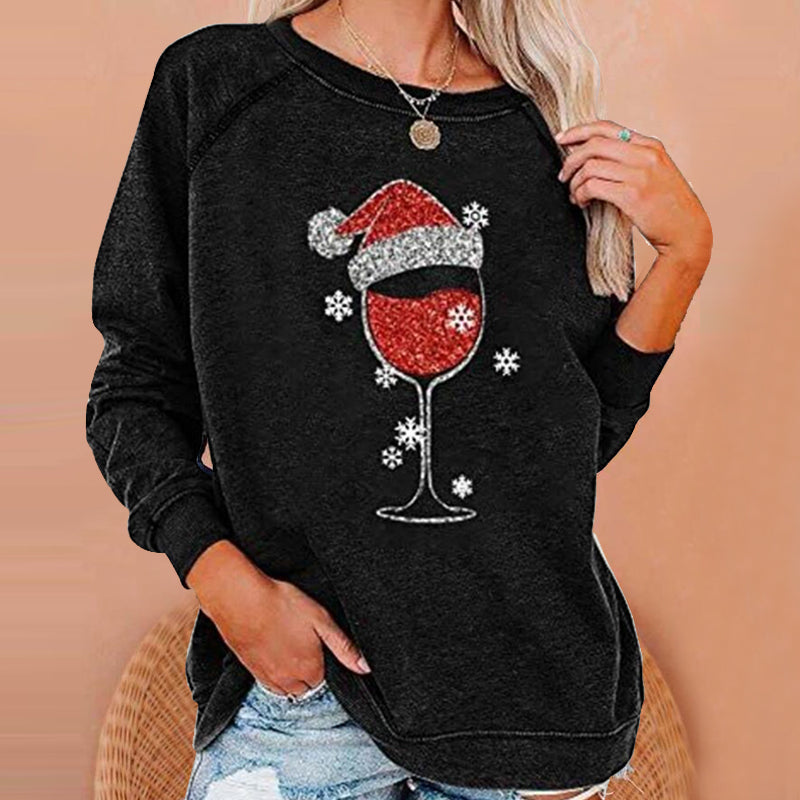 Valenzora | Festive Cheers Wine Glass Sweatshirt