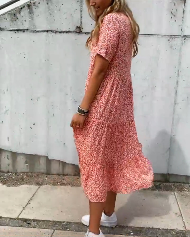 Valenzora | Kurzärmeliges Blumenkleid
