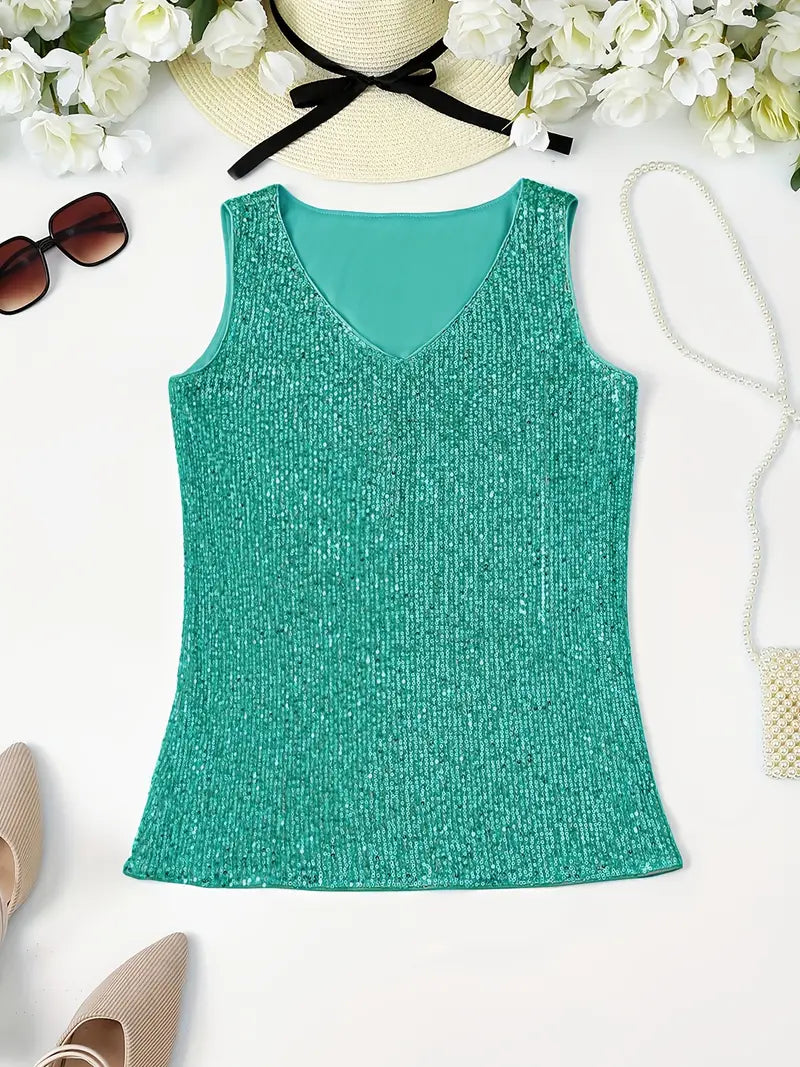 Valenzora | Elegant sleeveless top with sequins