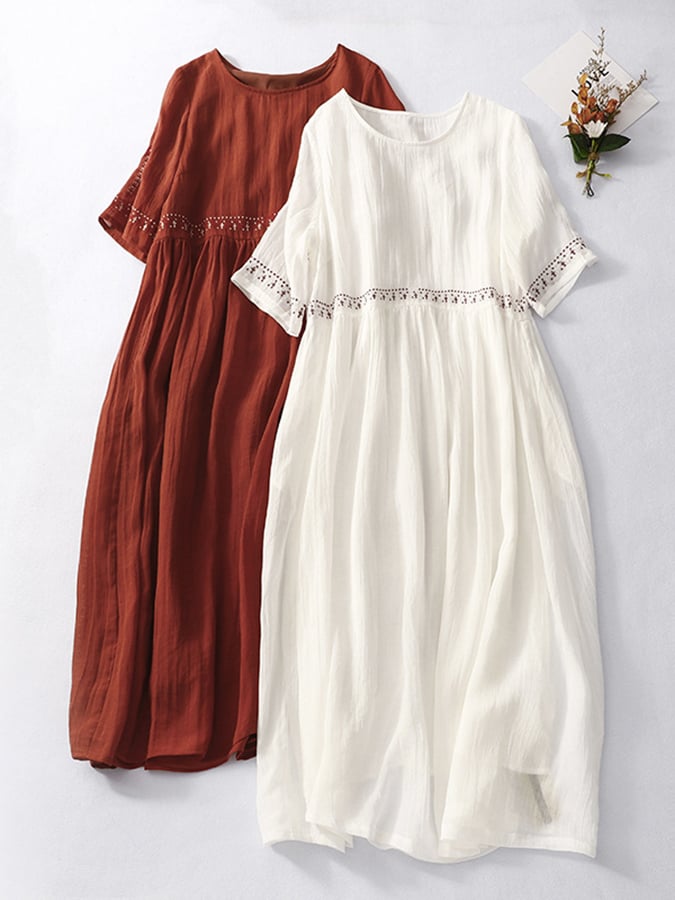 Valenzora | Besticktes Leinenkleid für Damen