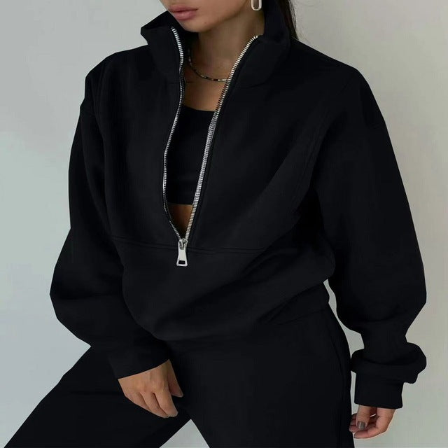 Valenzora | 3-piece sporty set - trendy women's sweatshirt jacket with jogging pants