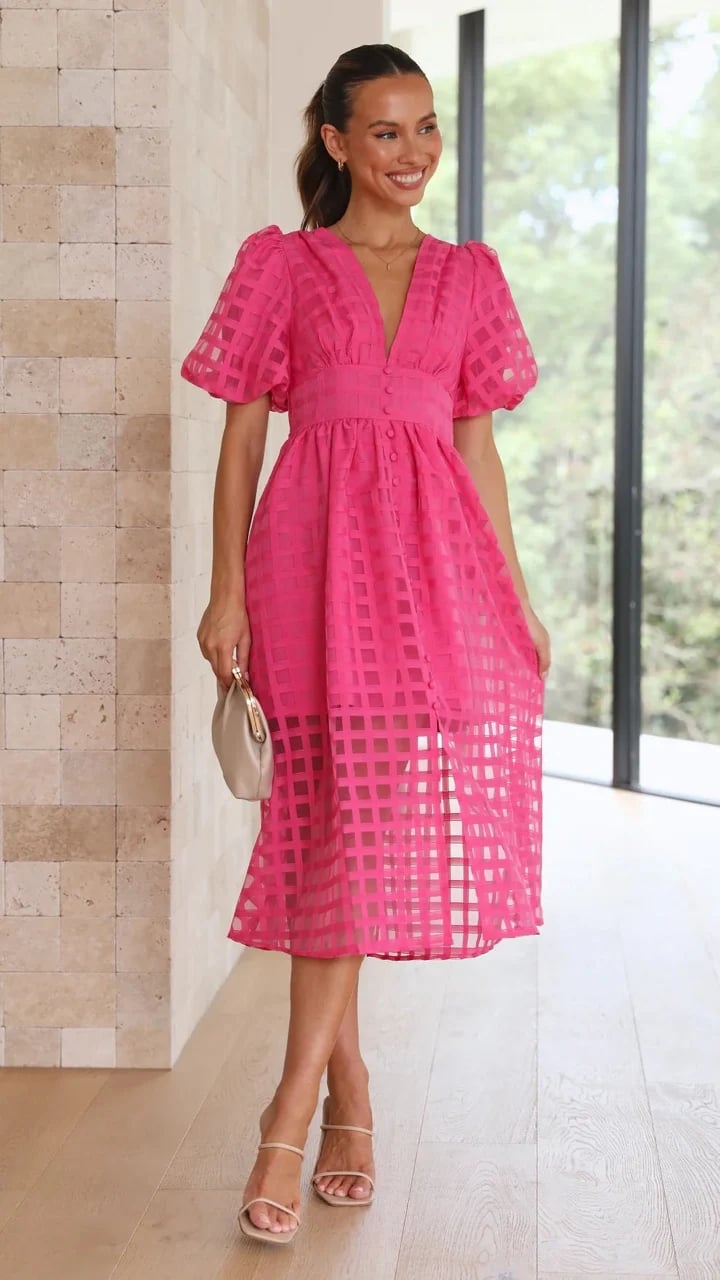 Valenzora | Midikleid mit Puffärmeln