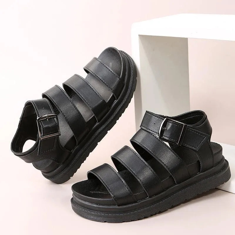 Valenzora | Sandals with buckle and platform with open toes