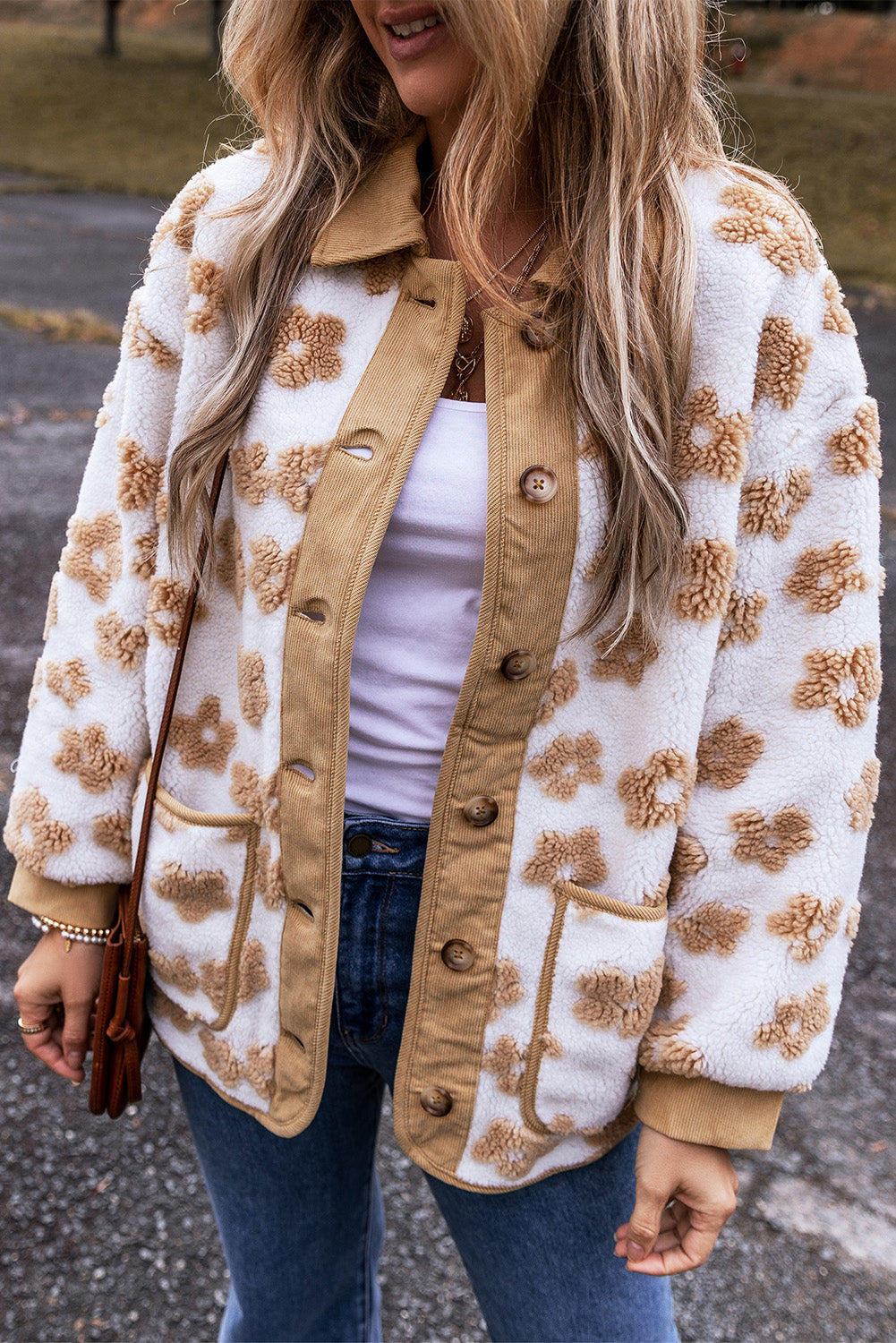 Valenzora | Fleecejacke für Damen mit Blumenmuster