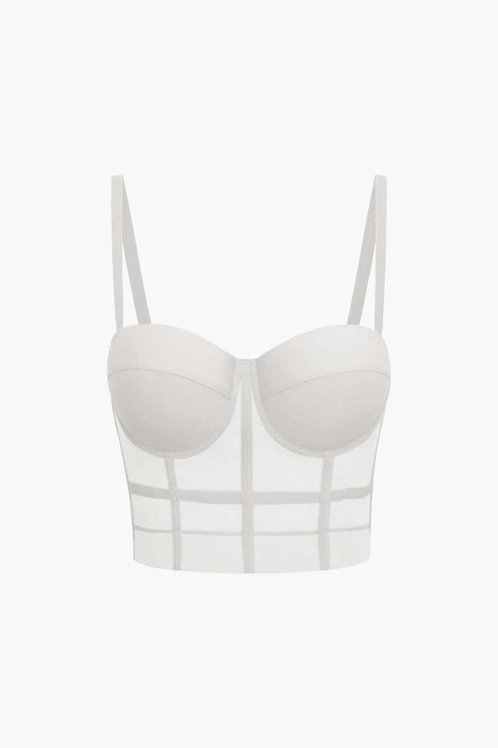 Valenzora | Figure-hugging bustier top with underwire cups and transparent mesh structure