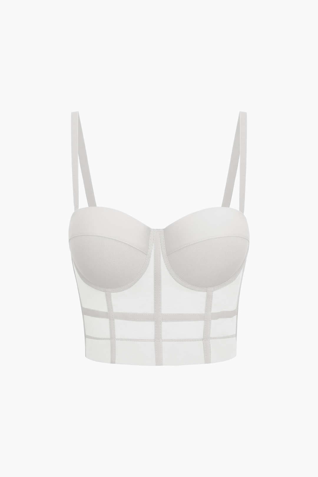 Valenzora | Figure-hugging bustier top with underwire cups and transparent mesh structure