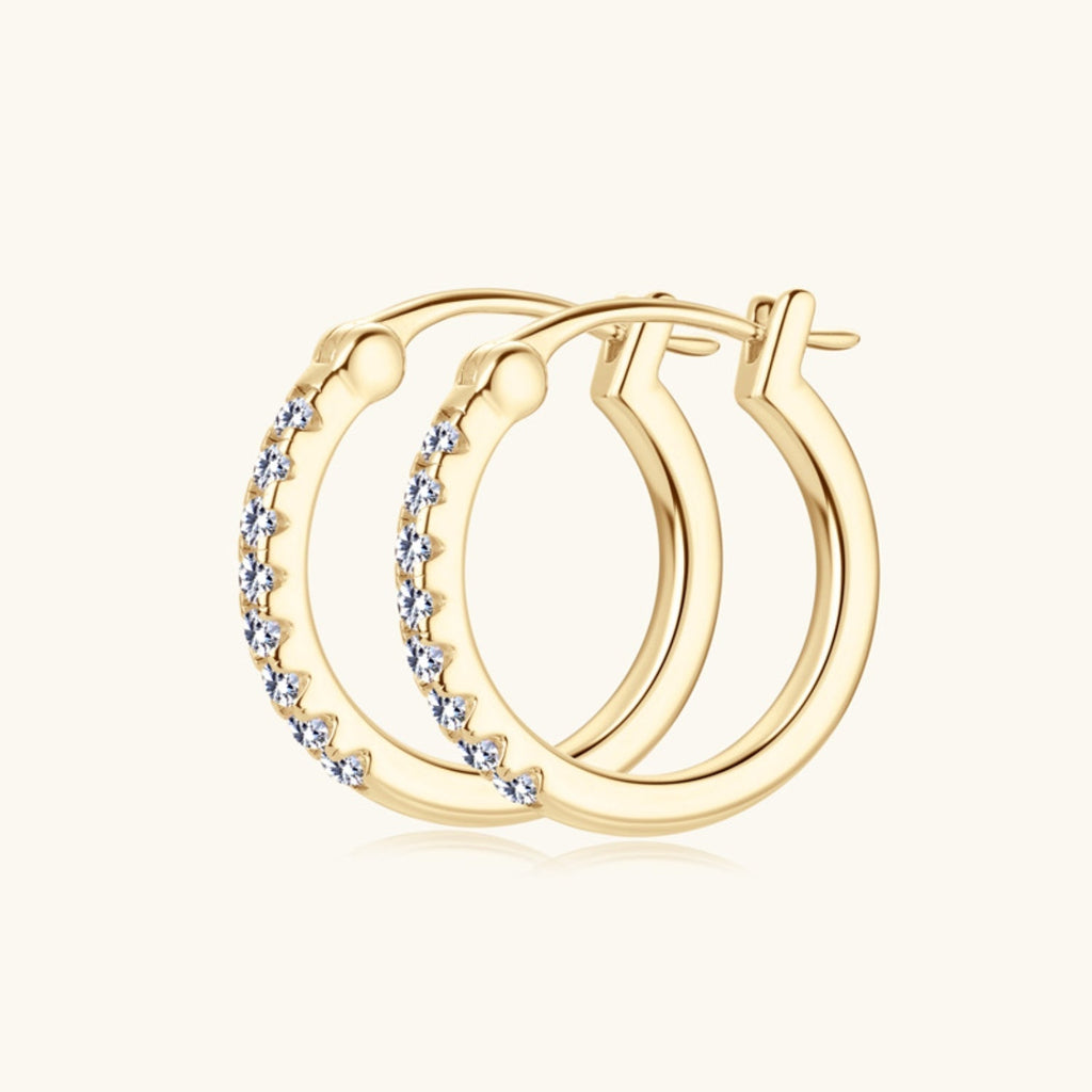 Valenzora | 925 Sterling Silver Moissanite Huggie Earrings